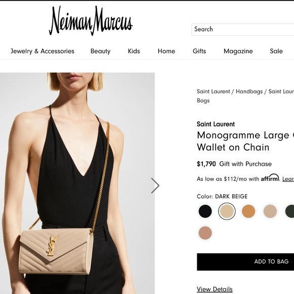 Yves Saint Laurent Cassandre Envelope crossbody - Large YSL wallet on chain - Picture 14 of 15